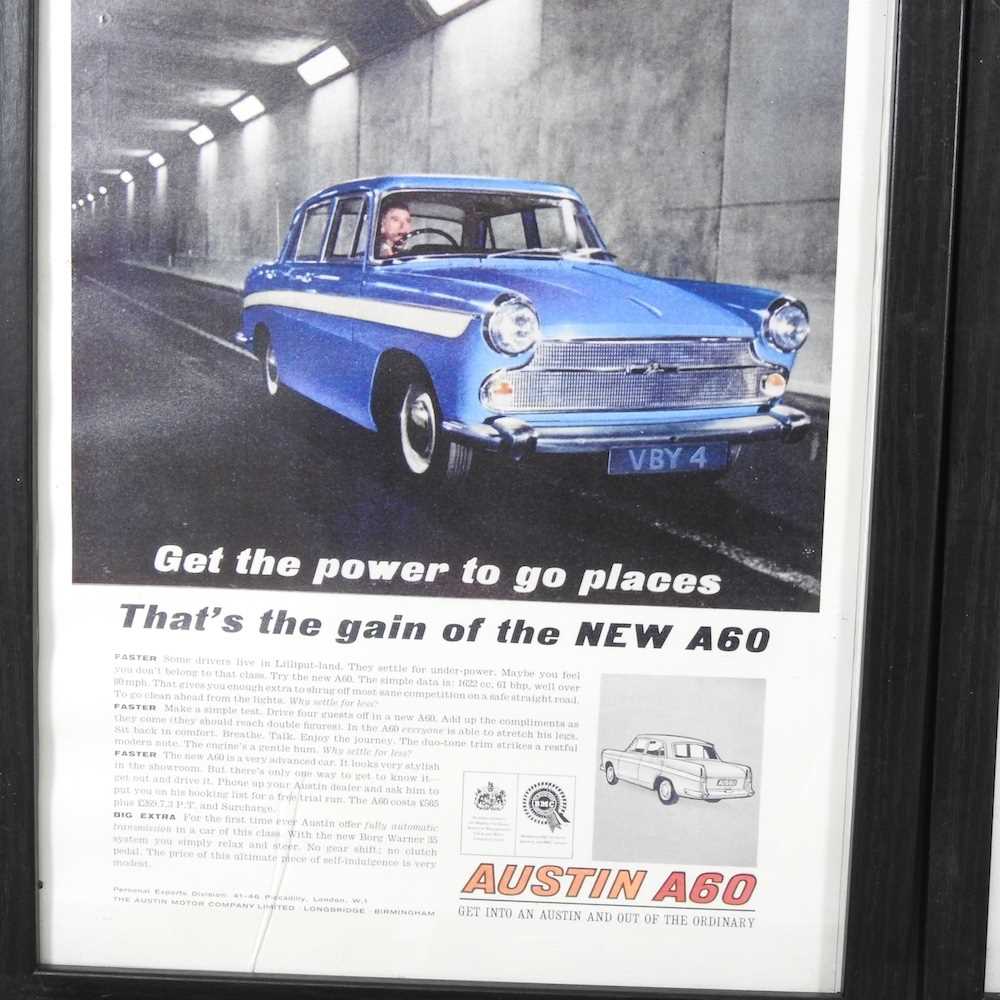 A collection of five vintage Austin car advertisements, framed (5) - Image 2 of 5