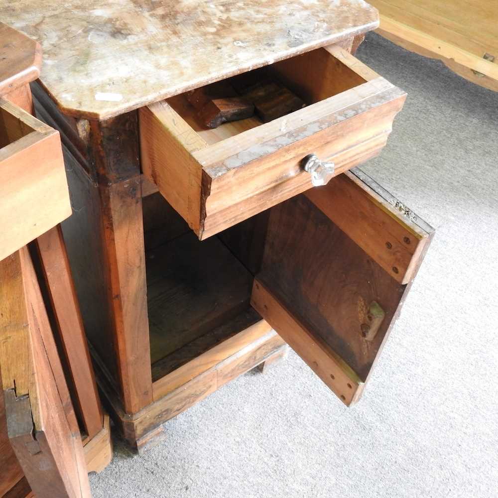 An early 20th century French walnut pot cupboard, together with two others (3) tallest 41w x 31d x - Image 4 of 5