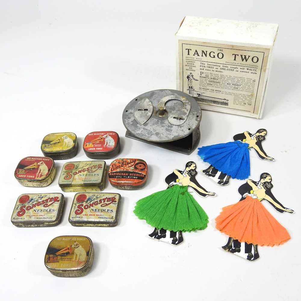 A vintage Tango Two clockwork game, boxed, together with a collection of early 20th century