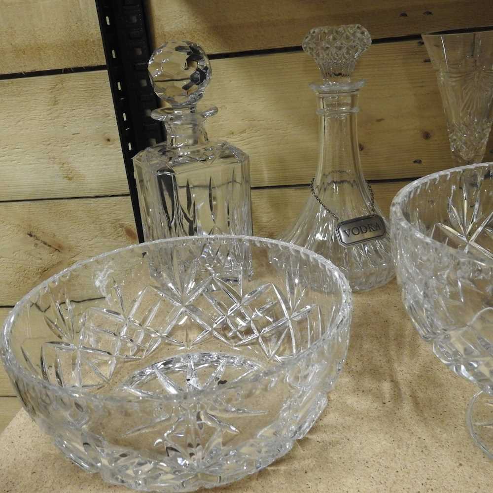 A set of four Waterford Millenium wine glasses, 24cm high, together with a collection of cut crystal - Image 8 of 8