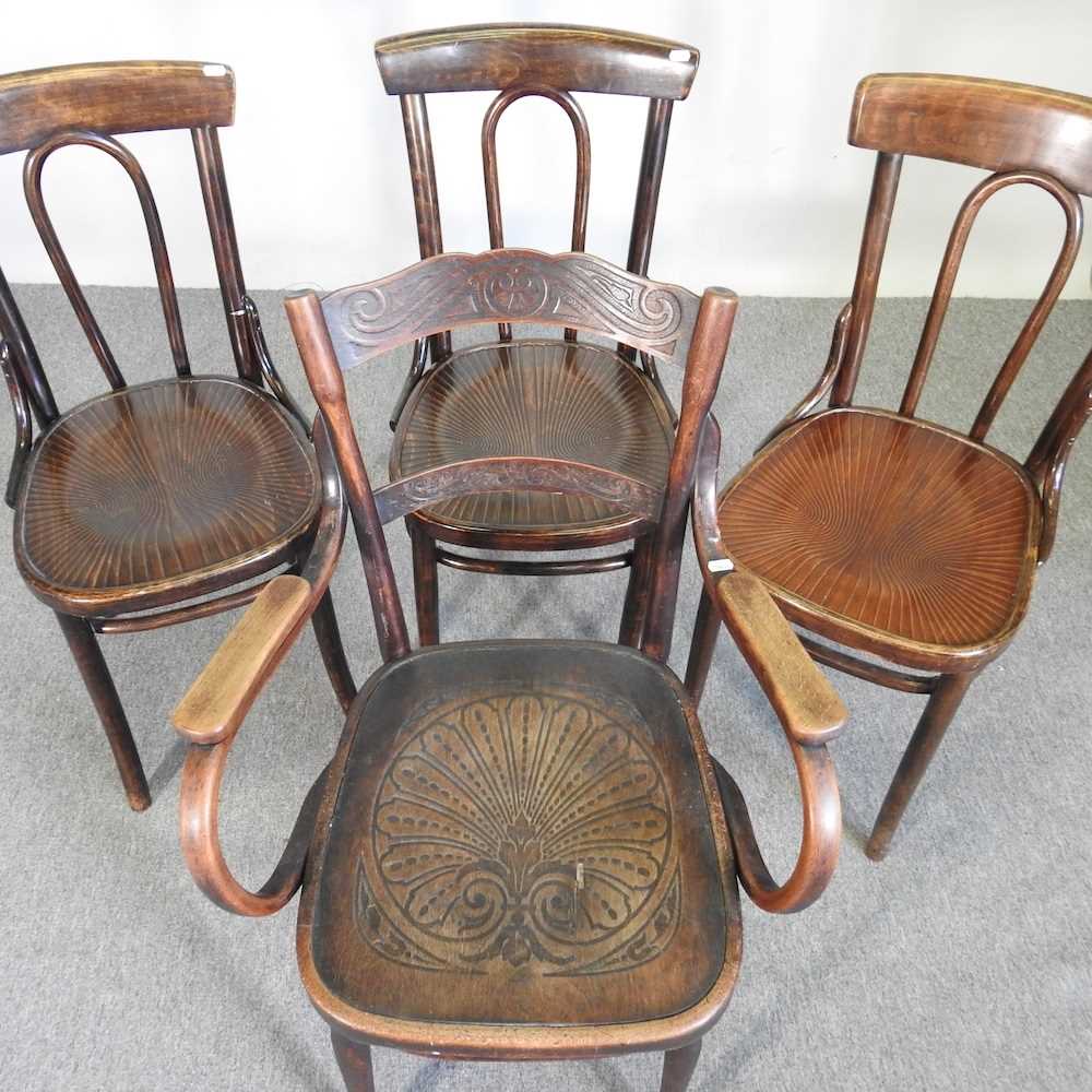 A matched set of four Thonet style bentwood dining chairs (4) - Image 3 of 3