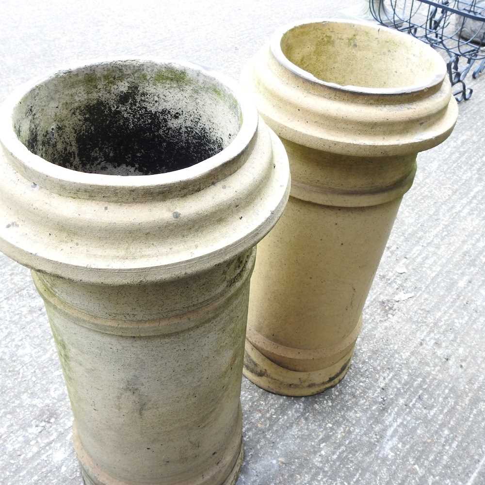 A Doulton terracotta chimney pot, 74cm high, together with another (2) - Image 2 of 4