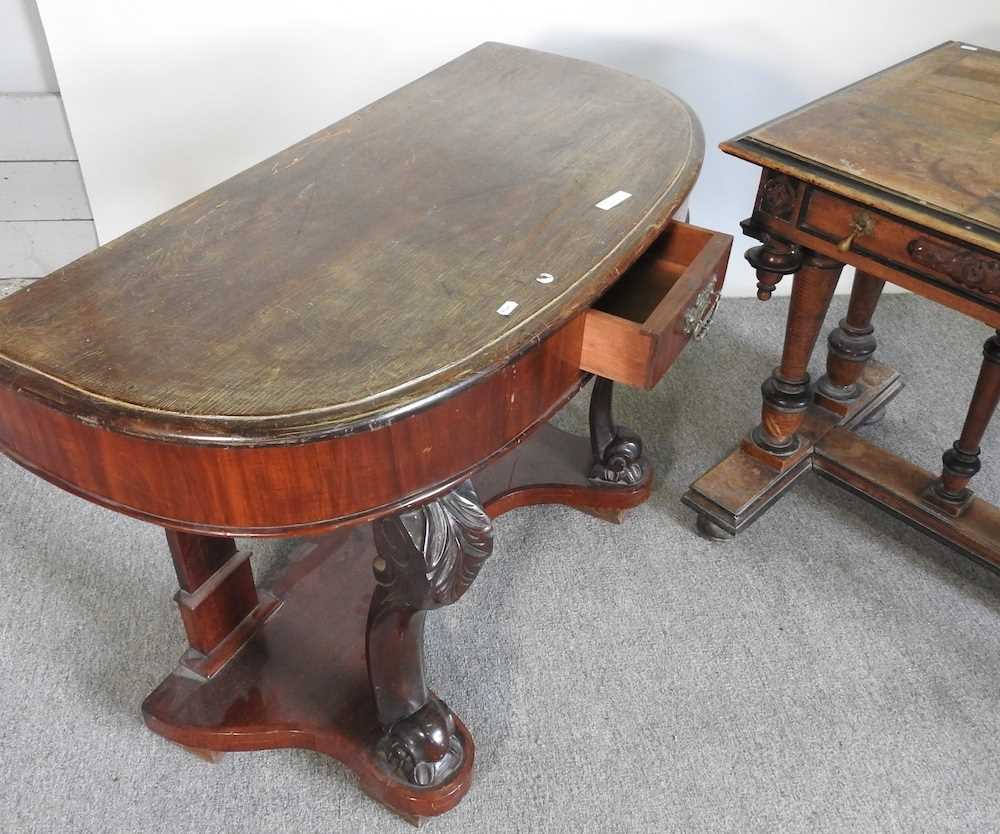 A 19th century library table, 109cm wide, together with a Duchess dressing table (2) - Image 3 of 6