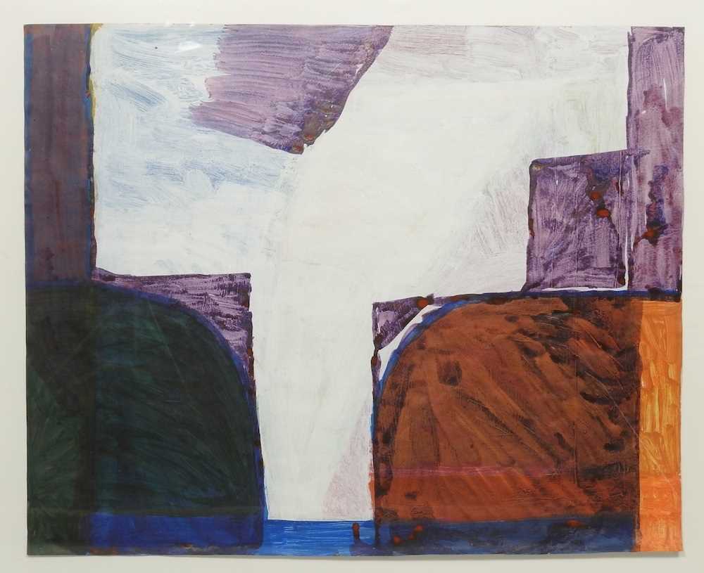 Frank Beanland, 1936-2019, Abutment, signed in pencil with initials, acrylic on paper, 50 x 62cm, - Image 3 of 9