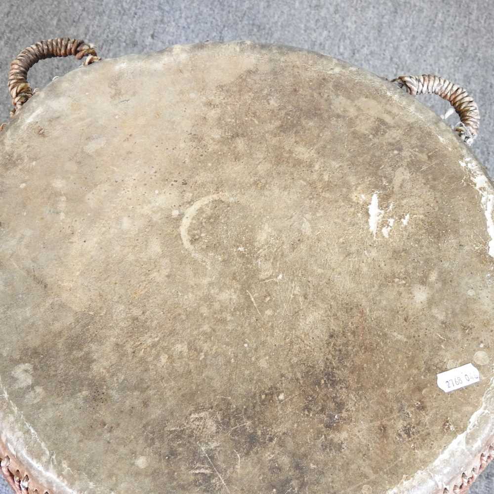 An African drum, with a hide top 42w x 45h cm - Image 5 of 5