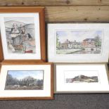 Michael Peterson, 20th century, Chelsworth, Suffolk, signed watercolour, 18 x 26cm, together with