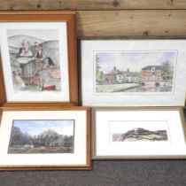 Michael Peterson, 20th century, Chelsworth, Suffolk, signed watercolour, 18 x 26cm, together with