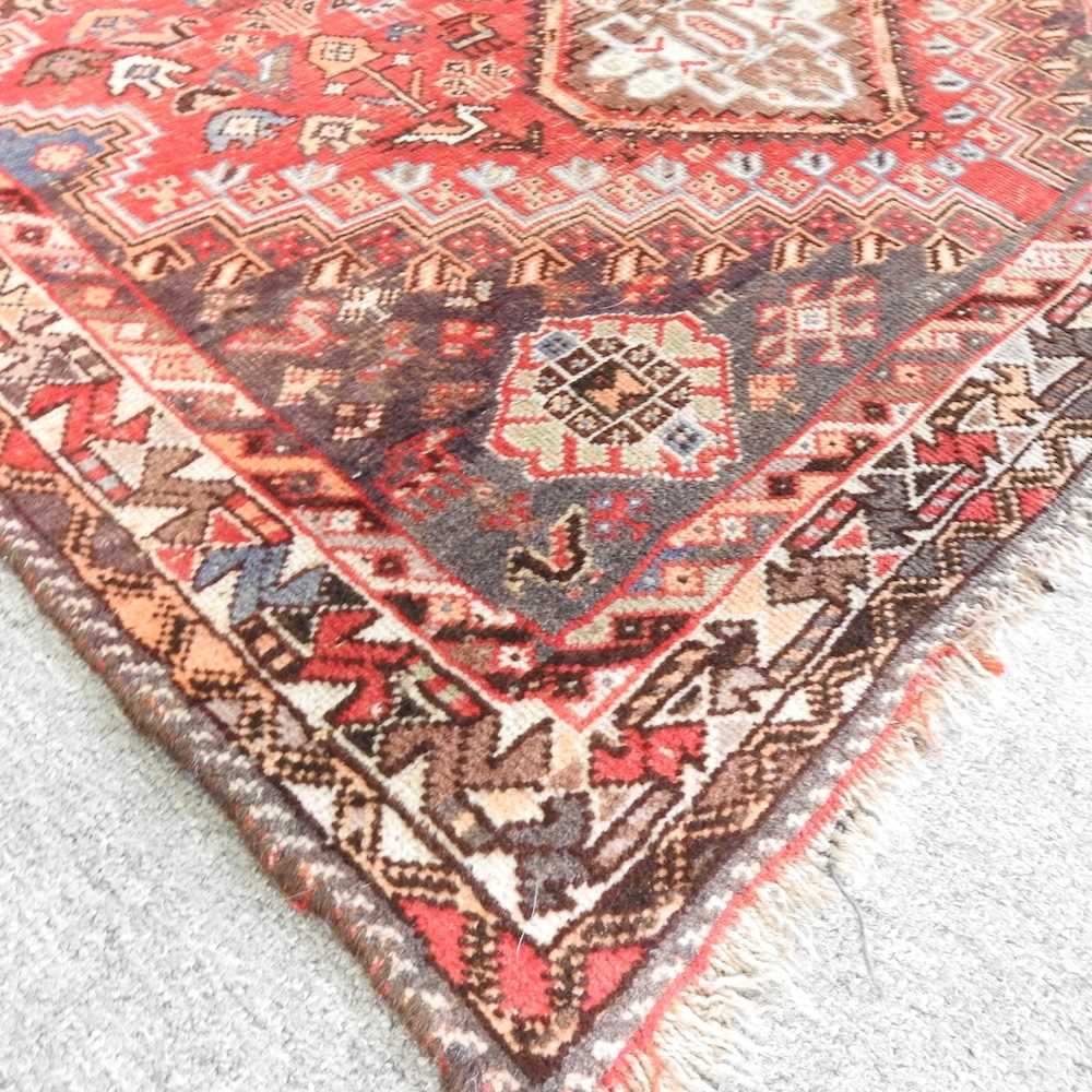 A Persian rug, with three central diamonds, 150 x 120cm - Image 3 of 3