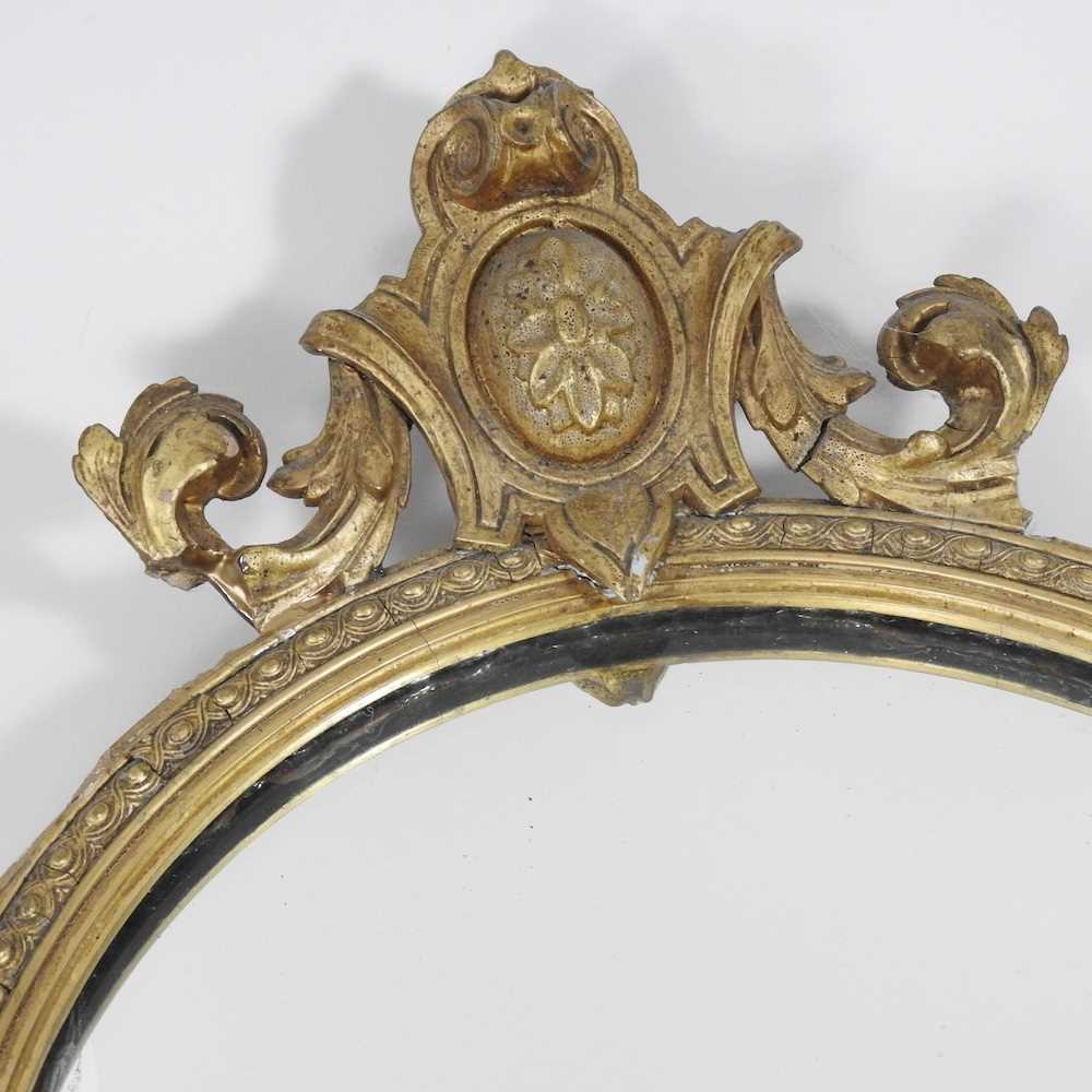 A pair of 19th century carved pine and gilt gesso framed girandole, each with two scrolled - Image 4 of 17