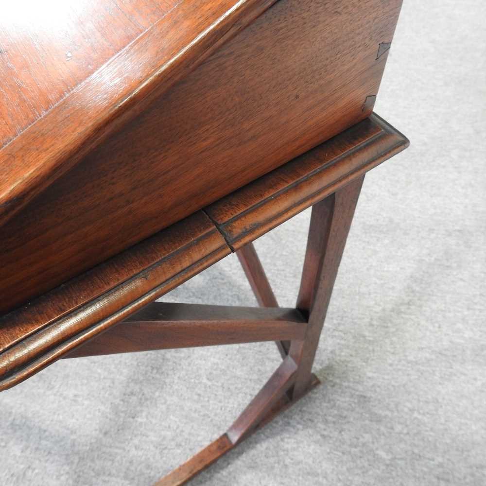 An early 20th century Welsh Methodist's wooden school desk, with a hinged writing surface 44w x - Image 2 of 6