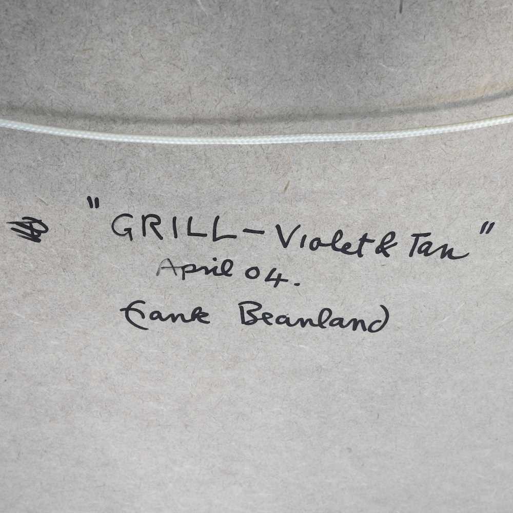 Frank Beanland, 1936-2019, Grill - Violet & Tan, signed with initials in pencil, acrylic on paper, - Image 9 of 9