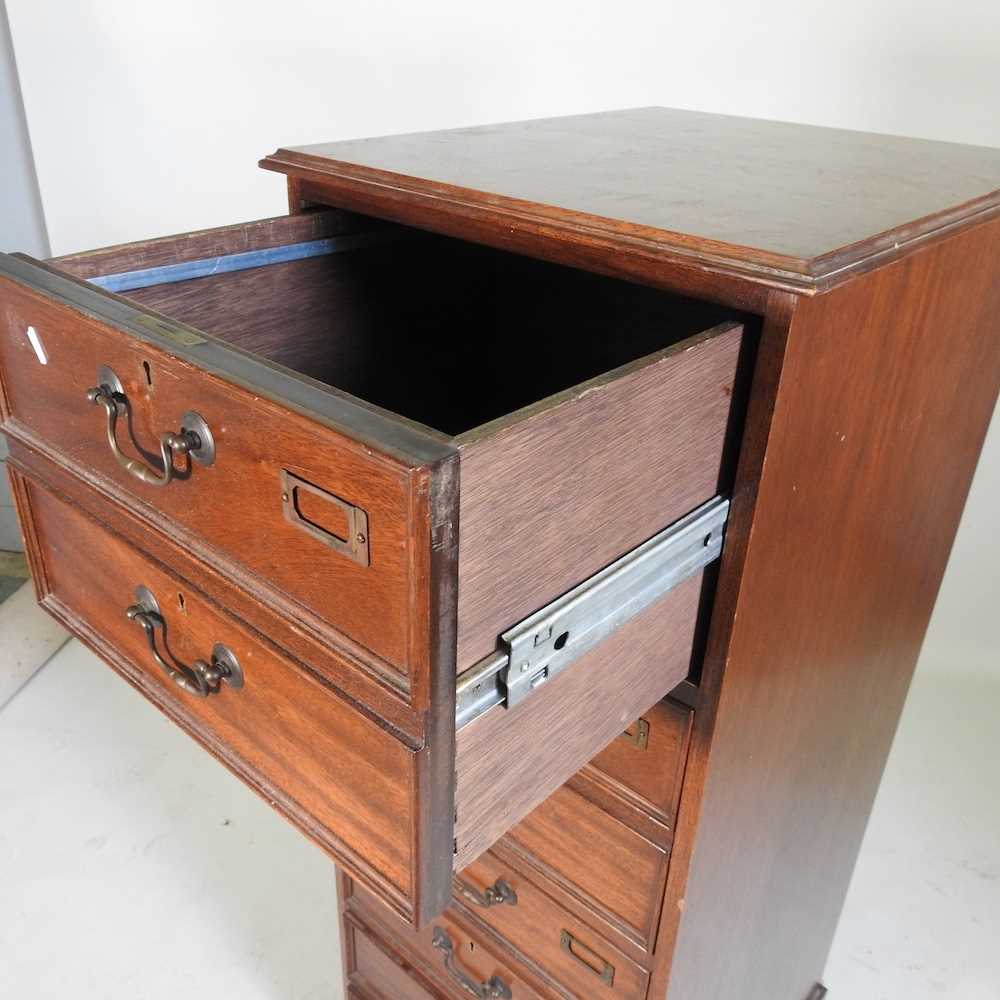 A large reproduction filing chest, containing three drawers 53w x 64d x 143h cm - Image 2 of 4