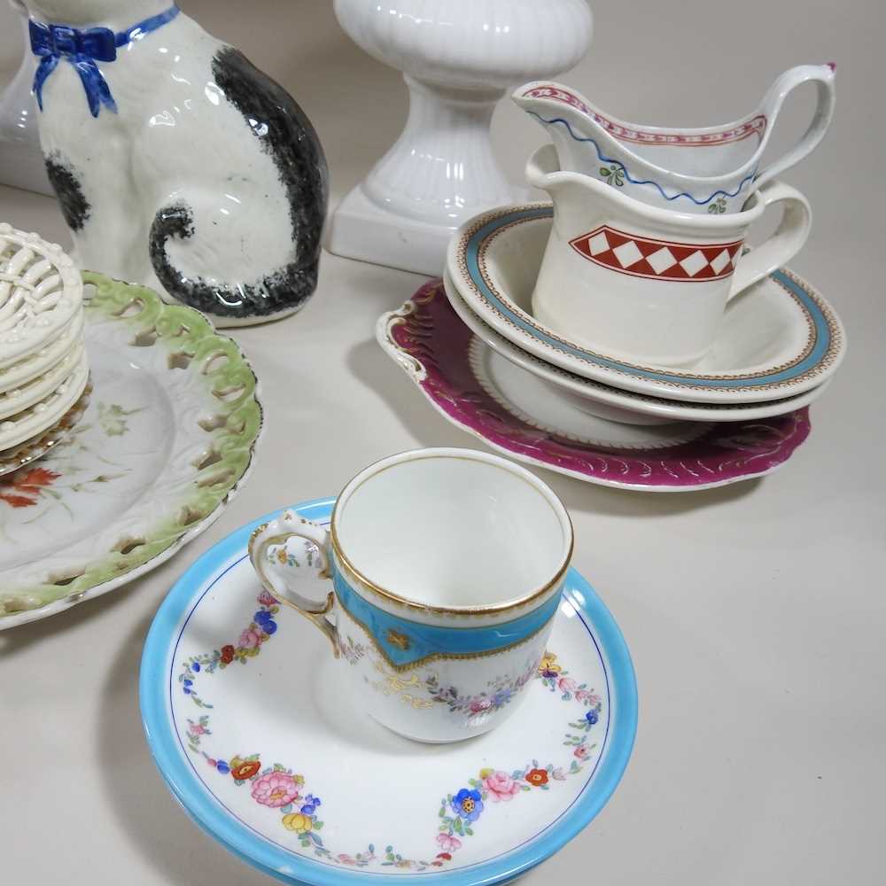 An early 19th century New Hall porcelain cream jug, together with various decorative china - Image 2 of 5