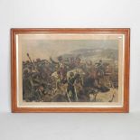 English school, 19th century, Charge of the Light Brigade, print, 62 x 90cm, in a maple frame
