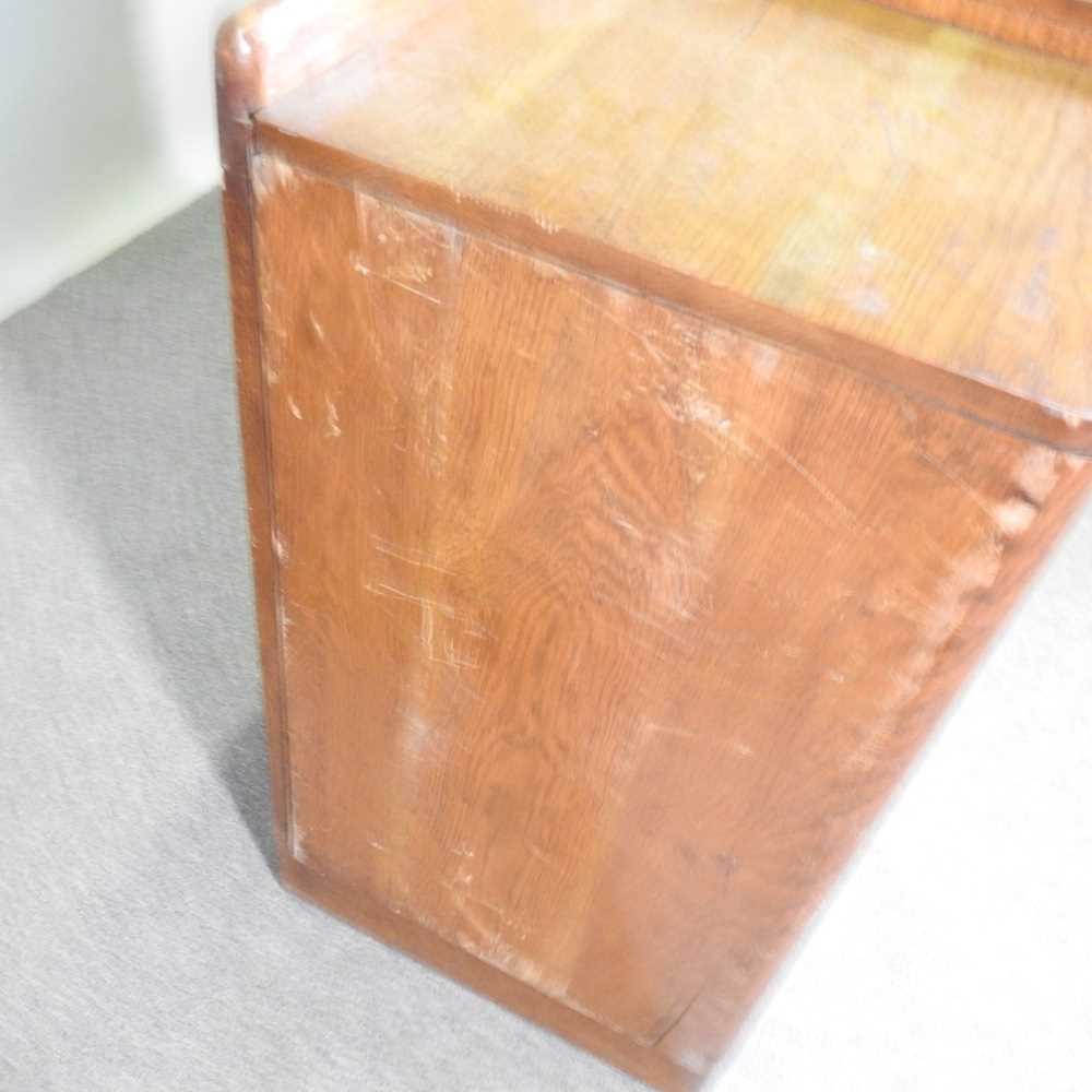 A large reproduction yew wood pedestal desk, with an inset top 152w x 90d x 77h cm - Image 4 of 10