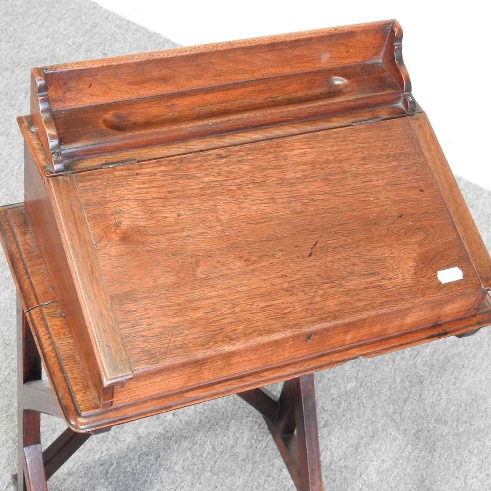 An early 20th century Welsh Methodist's wooden school desk, with a hinged writing surface 44w x - Image 3 of 6