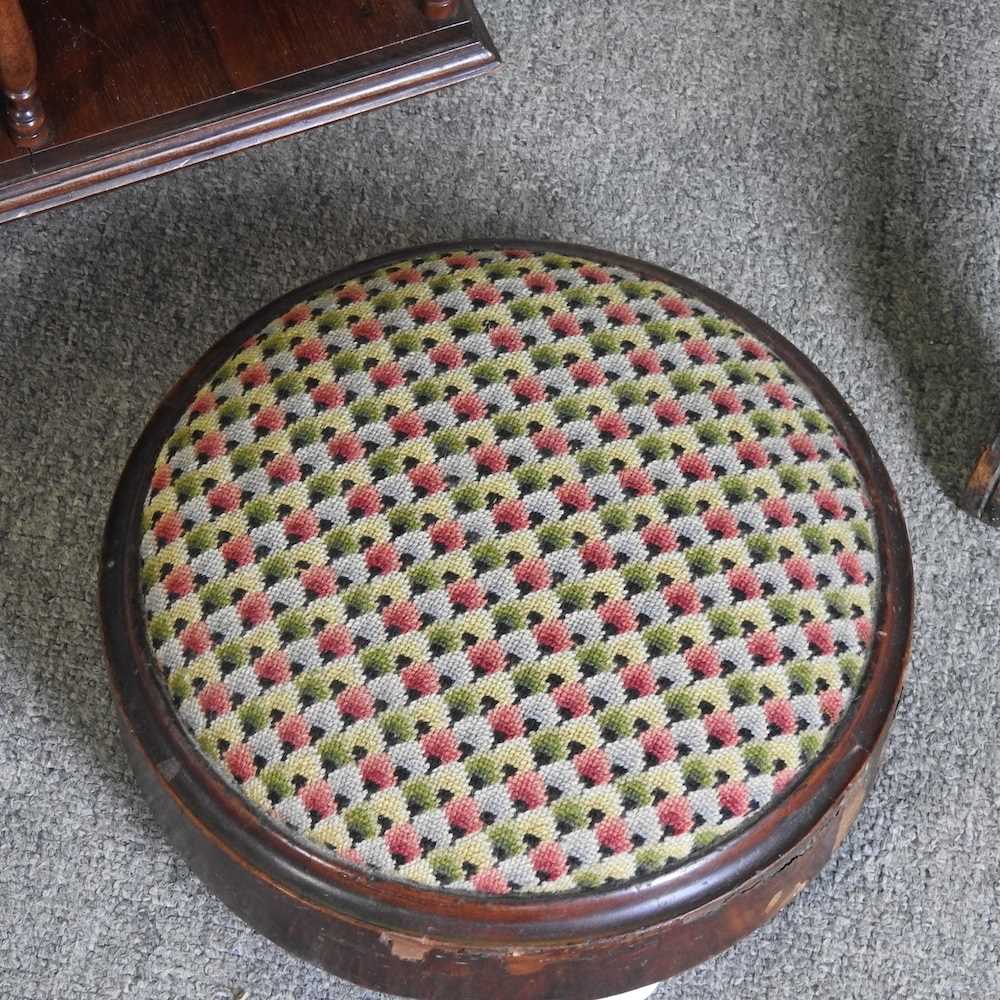 An Edwardian table top revolving bookcase, 35cm wide, together with a tripod table and a Victorian - Image 5 of 8