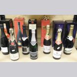 A bottle of Moet & Chandon champagne, 75cl, together with a collection of twelve various bottles