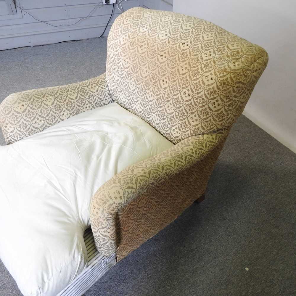 An early 20th century upholstered armchair, by Howard & Sons Ltd, with some original ticking bearing - Bild 4 aus 11