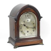 An early 20th century bracket clock, by Maple & Co., with an inlaid lancet shaped case and signed