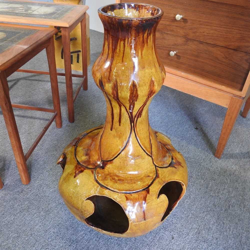 A 1970's chest, 61cm wide, together with a nest of three oak tile top occasional tables and two - Image 5 of 6