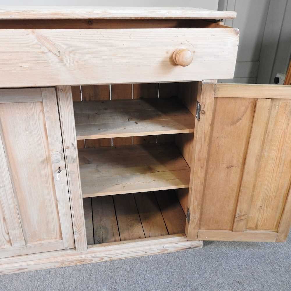 An antique pine side cabinet, with a single drawer 112w x 46d x 102h cm - Image 5 of 6