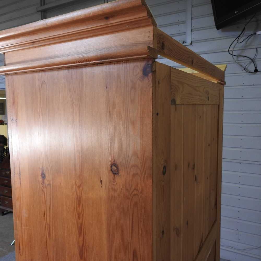 A modern pine double wardrobe, with a drawer below 103w x 61d x 200h cm - Image 6 of 6