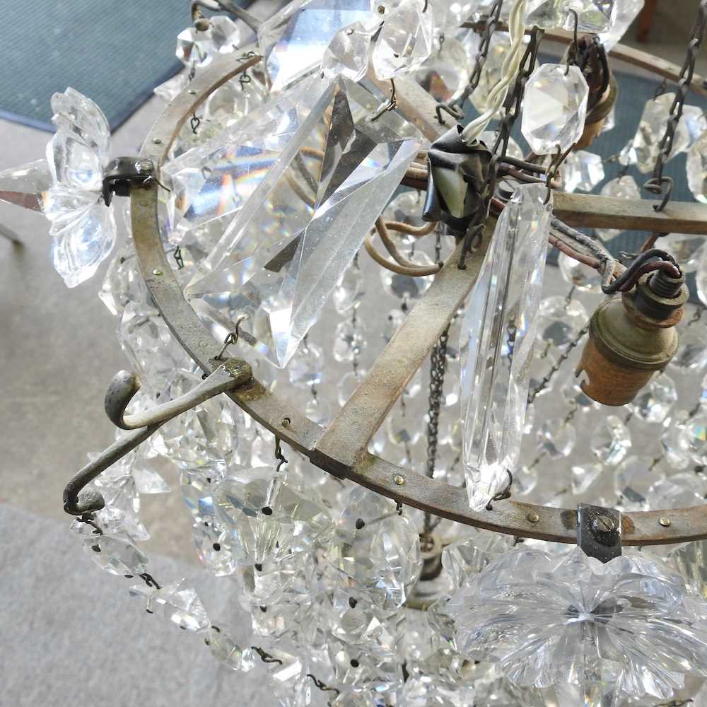 A cut glass chandelier, 41cm diameter Overall condition looks to be complete and usable, but - Image 7 of 7