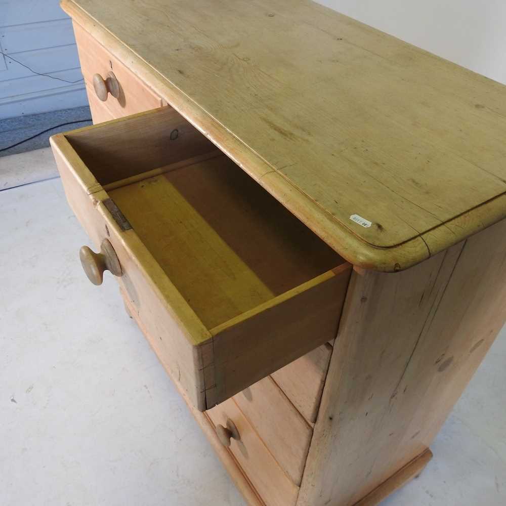 A Victorian stripped pine chest of two short over three long drawers 106w x 51d x 107h cm Overall - Image 2 of 4