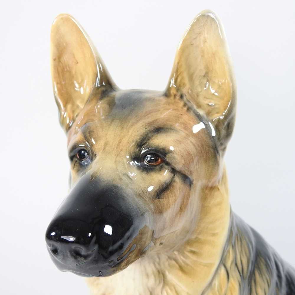 A large Beswick model of a seated alsatian, printed marks, 35cm high - Image 4 of 8