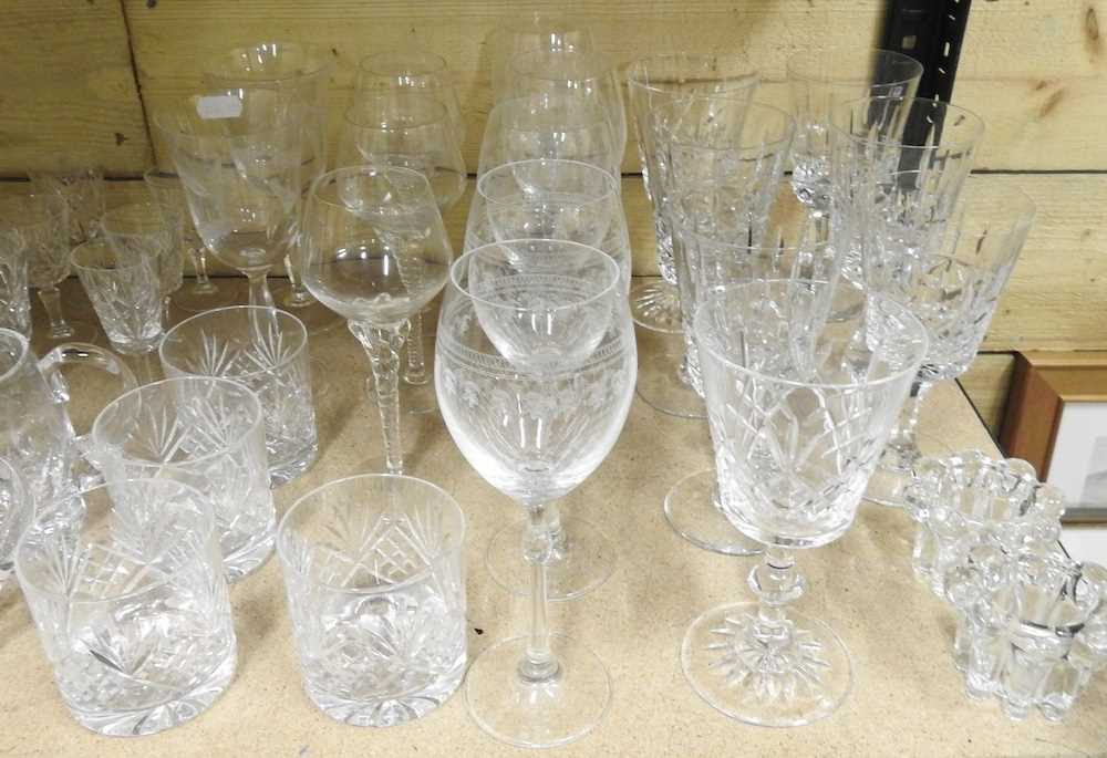 A collection of cut glass drinking glasses and other glassware - Image 5 of 5