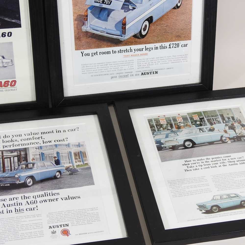 A collection of five vintage Austin car advertisements, framed (5) - Image 4 of 5