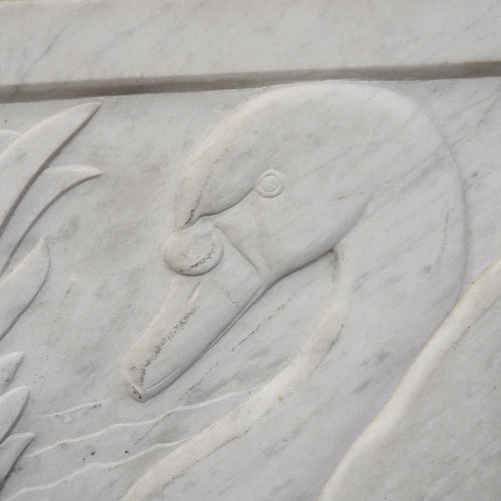 ARR Rosamund Mary Beatrice Fletcher, 1908-1993, a bas relief sculpture panel of swans, carved - Image 4 of 11