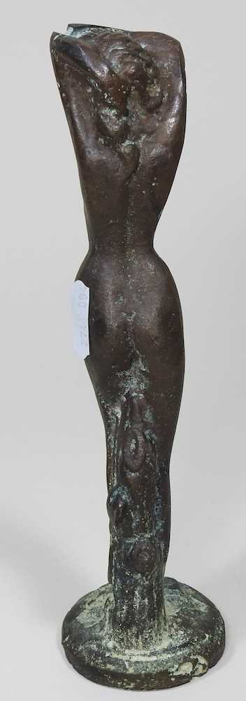 An Art Nouveau style bronze figure of a lady, with her arms raised, 21cm high - Image 4 of 7