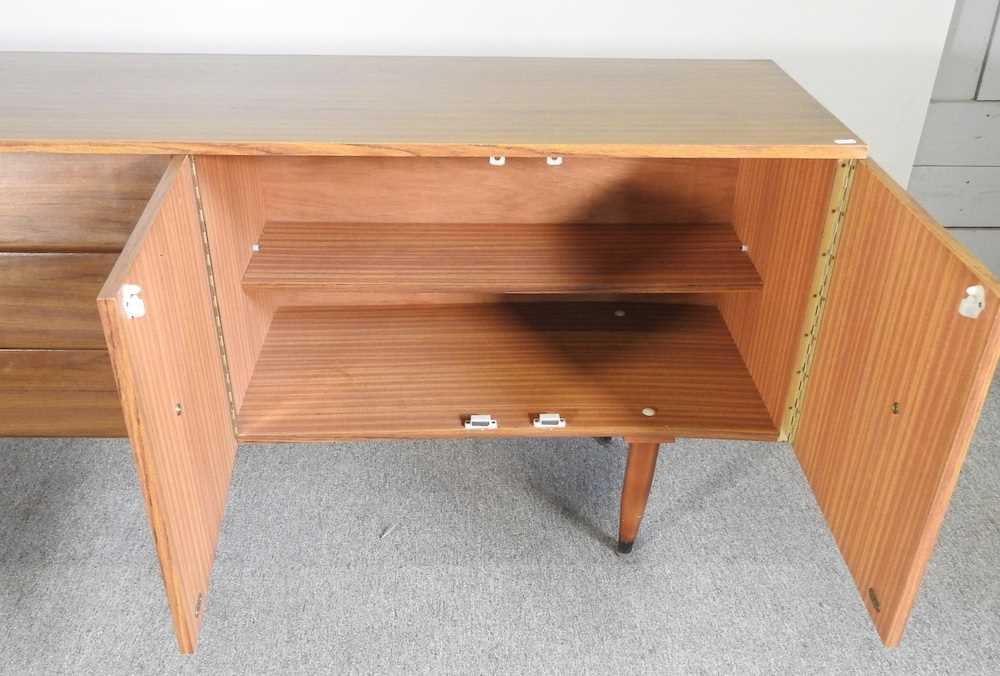 A 1970's laminated sideboard, on tapered legs 182w x 45d x 72h cm - Image 3 of 5