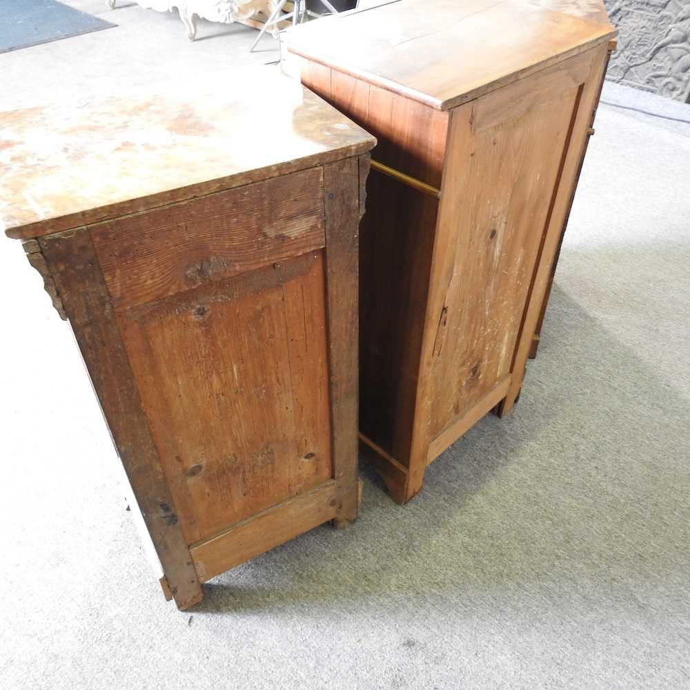 An early 20th century French walnut pot cupboard, together with two others (3) tallest 41w x 31d x - Image 5 of 5