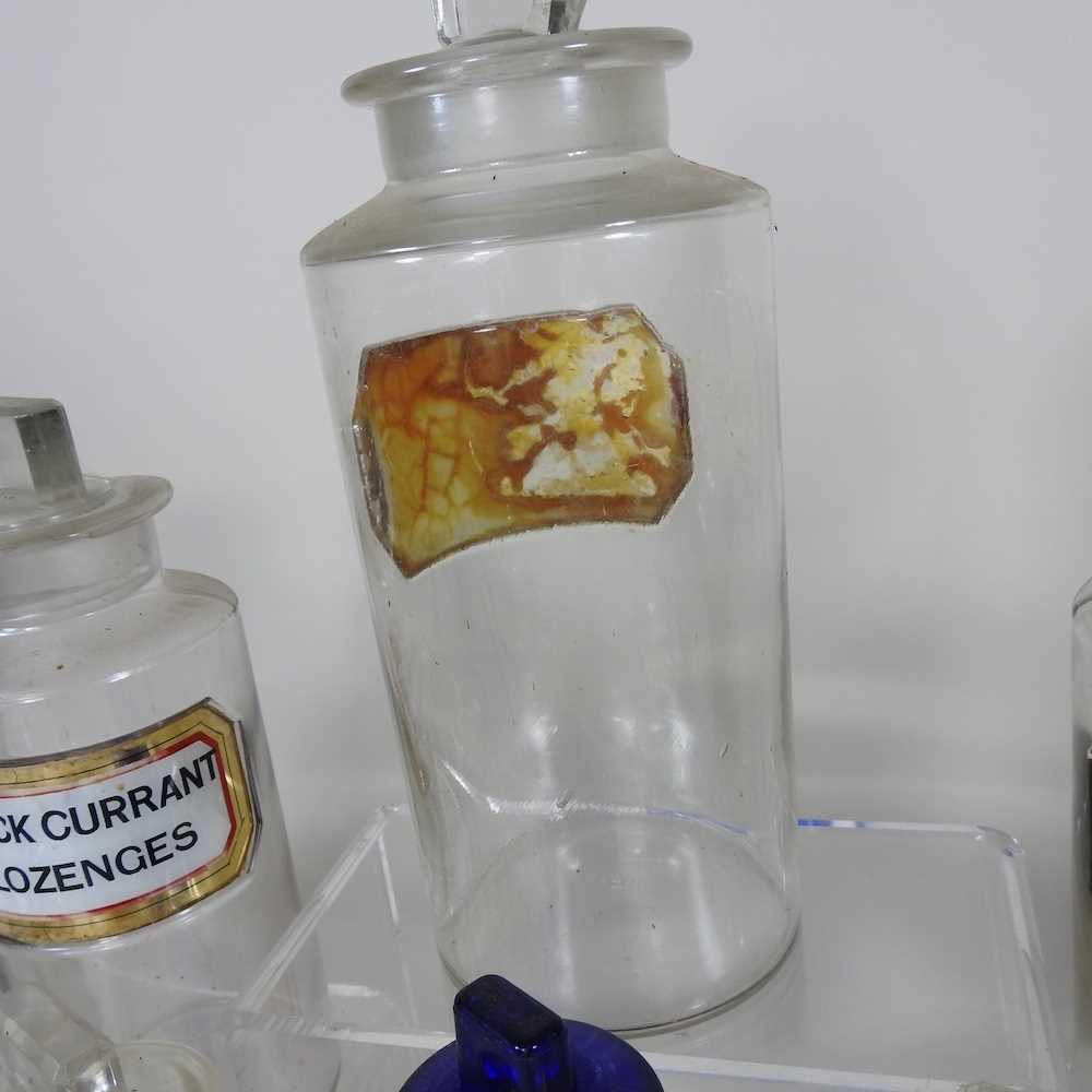 A collection of 19th century glass chemist's jars, variously labelled, largest 24cm high - Image 9 of 10