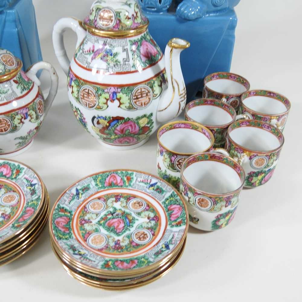 A mid 20th century Chinese porcelain part coffee service, together with a pair of turquoise glazed - Image 3 of 6