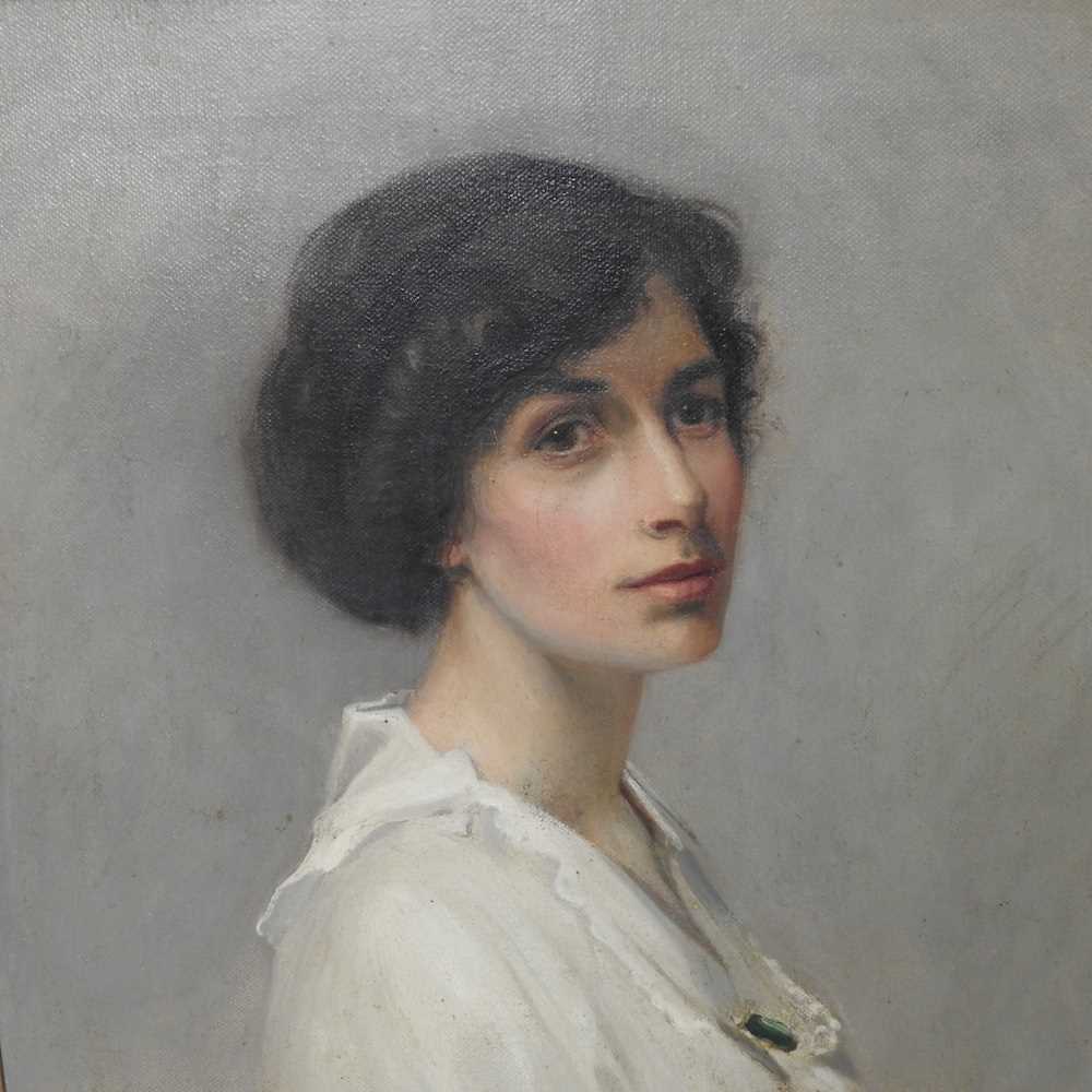 L Burwood, early 20th century, head and shoulders portrait of a lady, signed and dated 1916, oil - Image 5 of 13