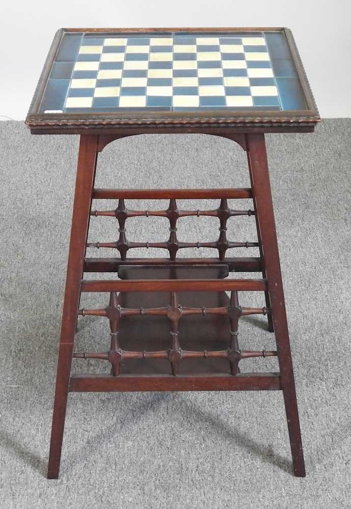 An Art Nouveau mahogany games table, in the manner of Shapland & Petter of Barnstaple, with a - Image 3 of 7