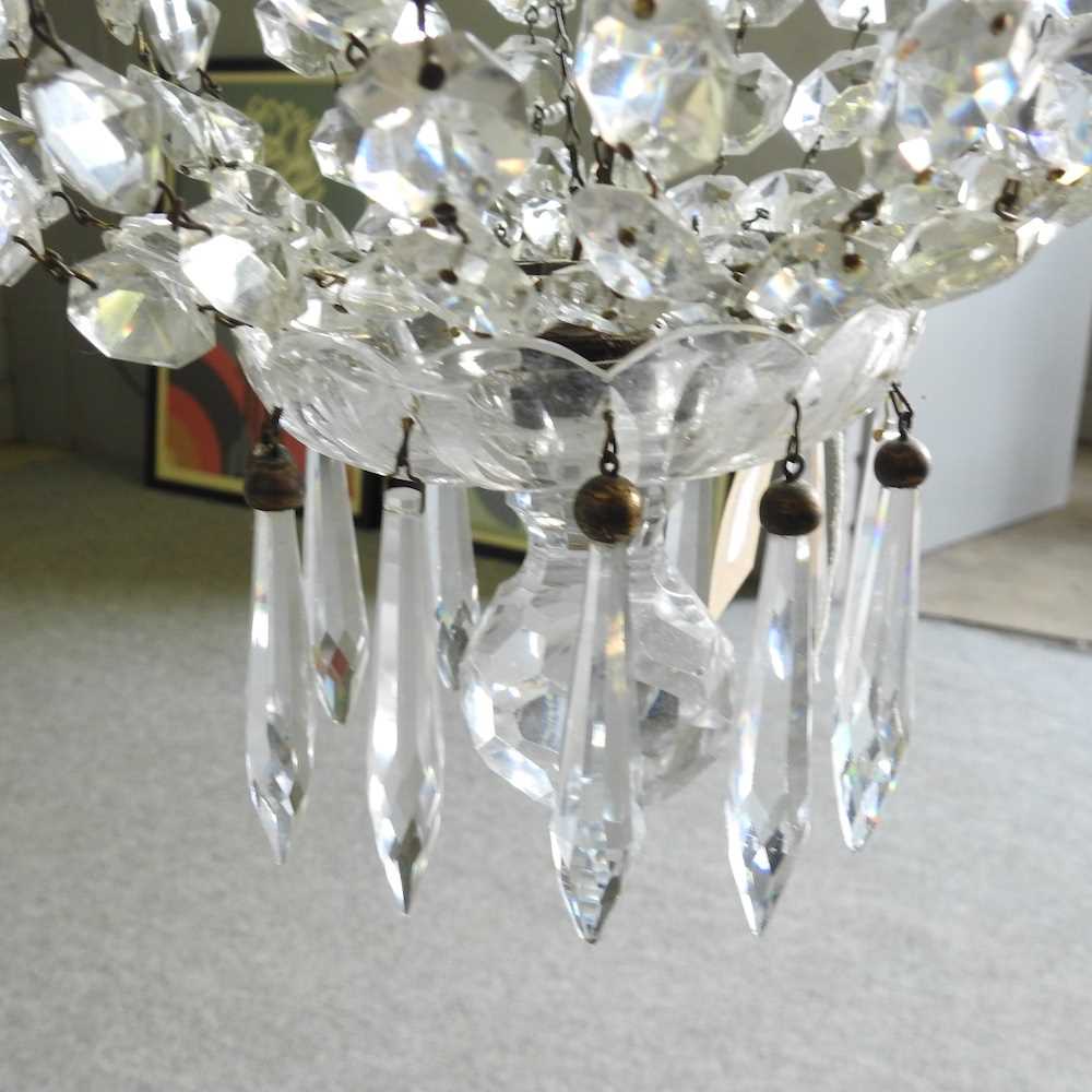 A cut glass chandelier, 41cm diameter Overall condition looks to be complete and usable, but - Image 6 of 7