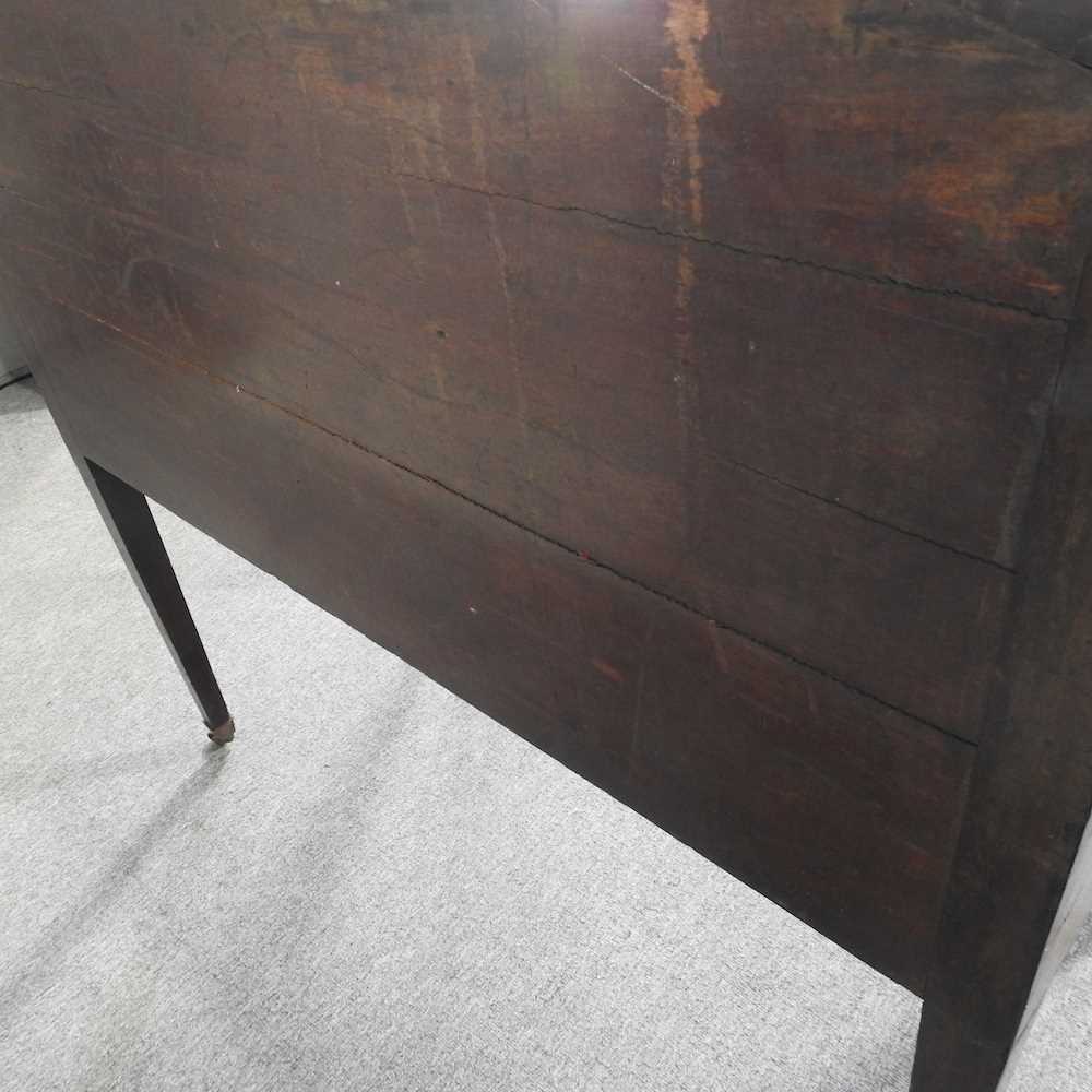 A George III mahogany cylinder desk, with satinwood inlay and ebony stringing, the fitted interior - Image 7 of 11