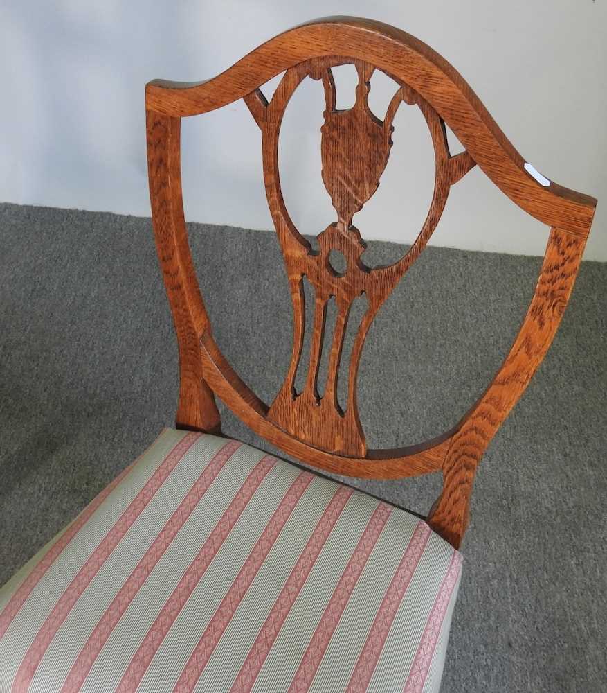 A 19th century carved oak corner chair, together with an oak shield back chair and an occasional - Image 2 of 4