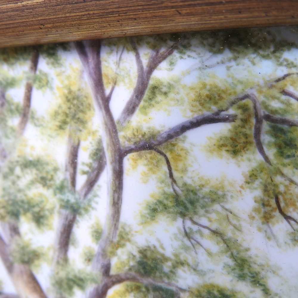 A Royal Worcester porcelain plaque, mid 20th century, painted with a landscape, signed David J - Image 5 of 6
