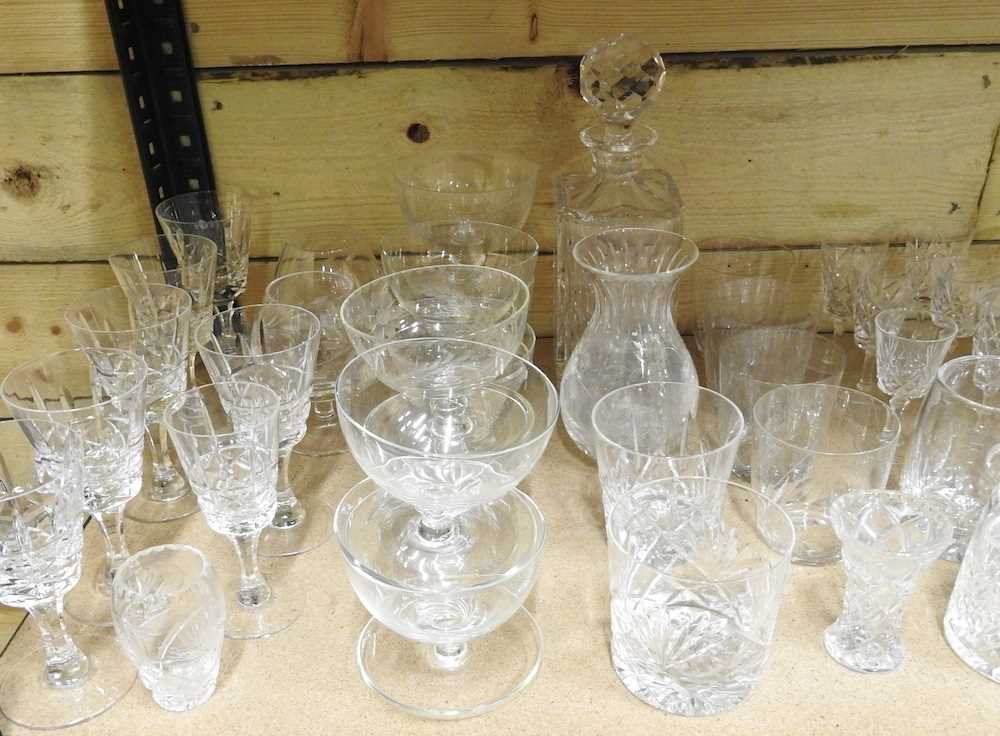 A collection of cut glass drinking glasses and other glassware - Image 2 of 5