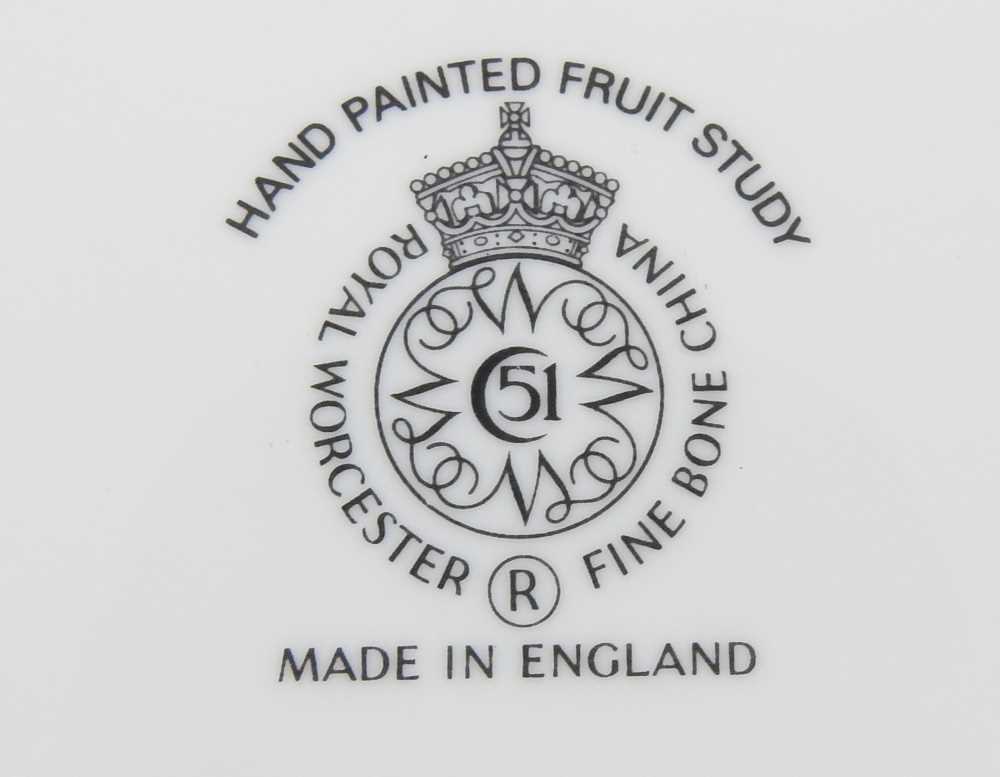 A Royal Worcester porcelain cabinet plate, hand painted with a fruit study, signed, printed marks, - Image 5 of 7