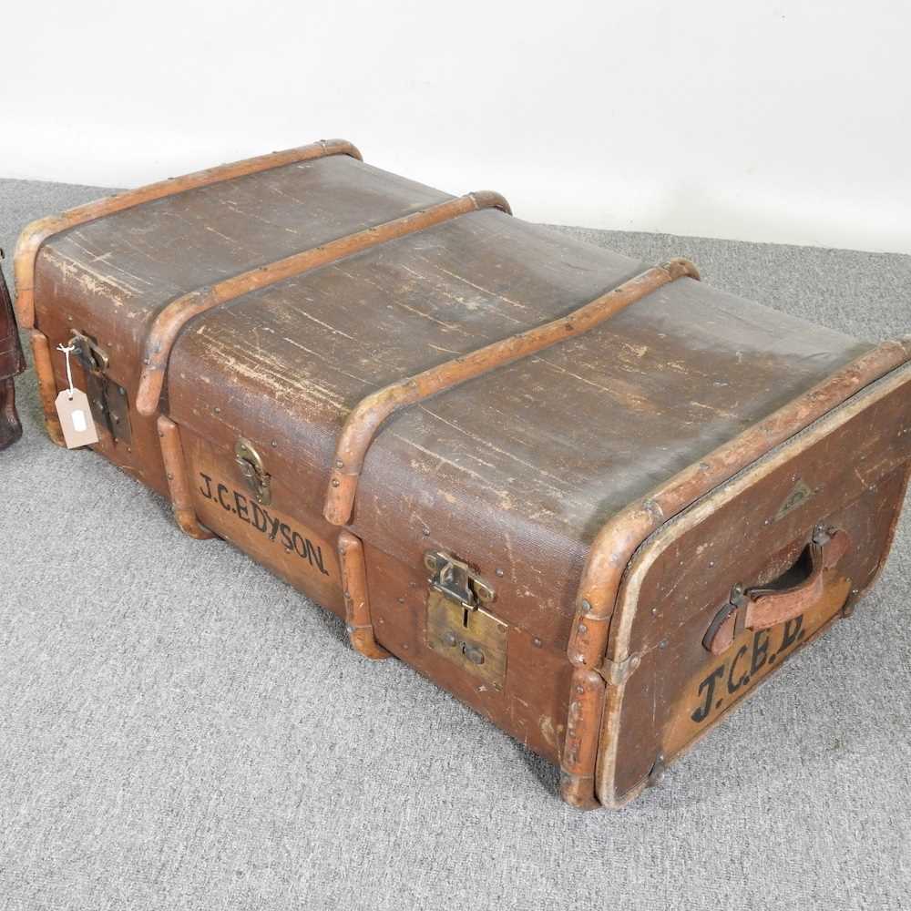 A 19th century leather case, with a fitted interior, 92cm, together with an early 20th century - Image 3 of 5