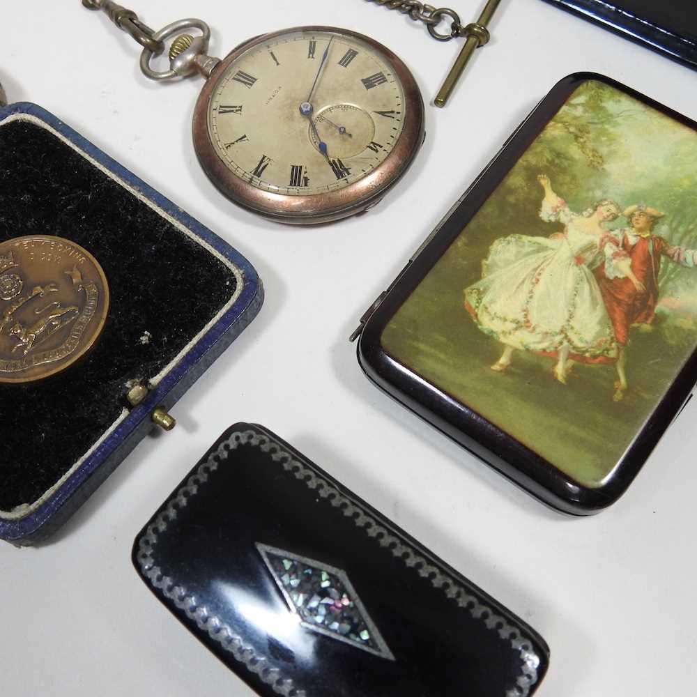 An early 20th century Omega open faced pocket watch, on chain, together with a York and Lancaster - Image 5 of 6