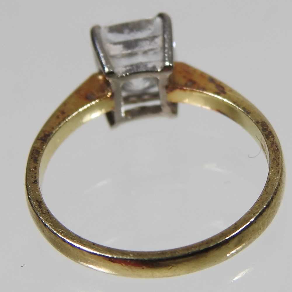 An 18 carat gold princess cut solitaire diamond ring, approximately 1.75 carats, 2.2g, size K, - Image 7 of 7