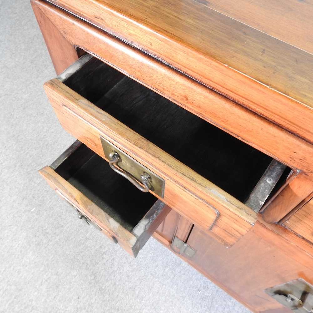 A modern Chinese hardwood sideboard, containing short drawers and cupboards 126w x 50d x 88h cm - Image 6 of 7